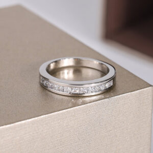 40998e256939368b Sterling Sier Double Row Micro Inlaid Style Wedding Diamond Set Zircon For Couple Ring