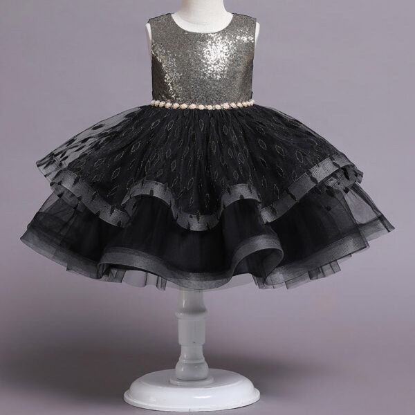 409cb958a28b9f7e Children’s wear Summer of 2023 Girls For Party Wedding Bead Sequins sleeveless Cake Princess tutu dress Kids dance Clothes