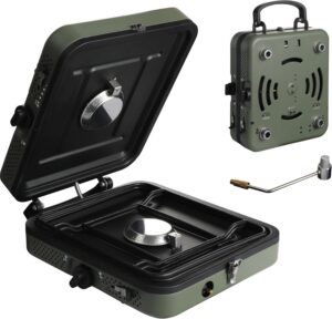 409f9eb8befd3c3f 2 Burner Propane Camping Stove,Portable Folding Gas Stove for Camping with 17200 BTU,Two Adjustable Burners with Easy Carrying Handle&Inlet Gas Pipe,Outdoor Camp Stove for Camping Backpacking