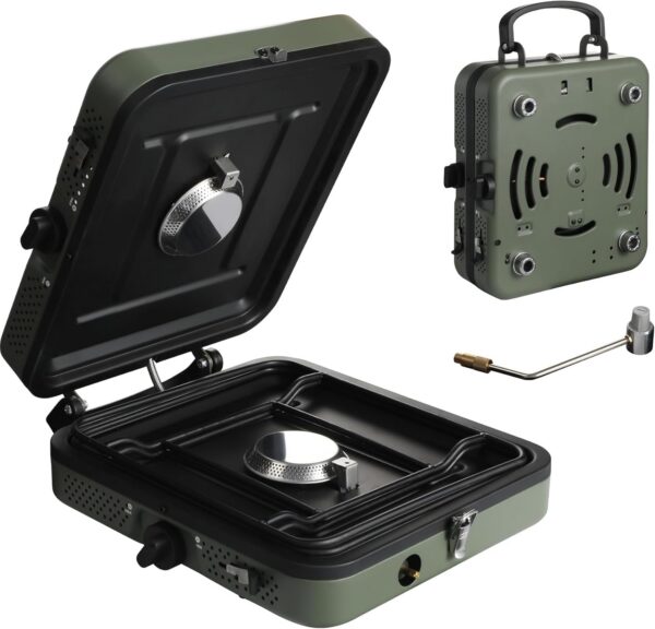 409f9eb8befd3c3f 2 Burner Propane Camping Stove,Portable Folding Gas Stove for Camping with 17200 BTU,Two Adjustable Burners with Easy Carrying Handle&Inlet Gas Pipe,Outdoor Camp Stove for Camping Backpacking