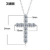 EWYA Real Moissanite Jesus Cross Pendant Necklace for Women Sterling Sier 2.5 3 4mm Diamond Chains Necklaces Fine Jewelry