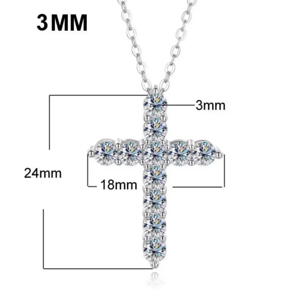 EWYA Real Moissanite Jesus Cross Pendant Necklace for Women Sterling Sier 2.5 3 4mm Diamond Chains Necklaces Fine Jewelry