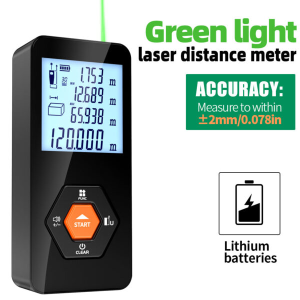 Aicevoos Light Digital Rangefinder 50M70M100M120M Green Beam Distance Meter Trena Laser Tape Measure Roulette