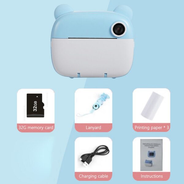 40af4a25de7106bb Children Digital for Kids Thermal Print Instant Photo Printing Camera Video Toys+32G Memory Card