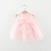 40bc0785ae6b9068 Sweet Flower Fairy Baby Girl Party Dresses Summer Solid Color Mesh Princess Evening Dress Kids Costume 0 to 3 Years Old Children