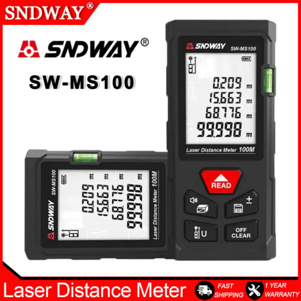 40c8ec9c08c3e5c2 Sndway Laser Distance Meter SW MT4 MS50 MS70 MS100 Digital Rangefinder 40M 50M 70M 100M Range Finder Measuring Tool