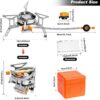 Gaskocher Outdoor, Campingkocher Gas 3500W, Trekking Gaskocher Ultralight, Campingkocher Faltbar, Camping Gaskocher Faltbar, mit Piezozündung und Tragebox, für Outdoor Picknick Trekking Wandern