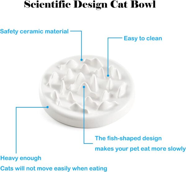 Slow Food Bowl for Cats,Fun Interactive Pet Feeding Bowl,Fish Design Feeding Tray Prevents Cats from Gulping,Indigestion and Obesity,Slow Feeder for Cats and Puppies,Dishwasher Safe.