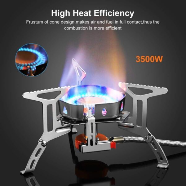 Awroutdoor 3500W Portable Windproof Camping Gas Stove with Adapter Convertor for Traveling Trekking