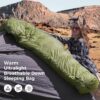 ATEPA Daunenschlafsack Camping, 650FP Mumienschlafsack leicht, 3-in-1 Schlafsack Outdoor Erwachsene, 3 Jahreszeiten warm, wasserabweisend, ideal für Erwachsene bei Reisen, Abenteuern und Camping