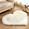 40f0c05a0d424ef9 30x40cm Small Size Heart Shaped Fluffy Rug Shaggy Faux Wool Carpet Sofa Cushion Living Room Bedroom Decorative Floor Mats