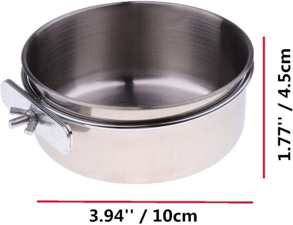 40fc769e078b934a Pet Feeder Water,10oz 20oz 30oz Bird Hamster Small Animal Cup with Holder,Stainless Steel 10oz Cage Coop Hook Cup for Small Animal Cage Bowl (10oz Stainless Steel Bowl)