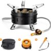 40ff63228b5f0e42 Odoland Campingkocher Gaskocher mit Adapter und Faltbar Aluminium Gas Campingkocher für Schraubkartusche Gasbrenner Faltbar Camping Kocher für Wandern Picknick Outdoor