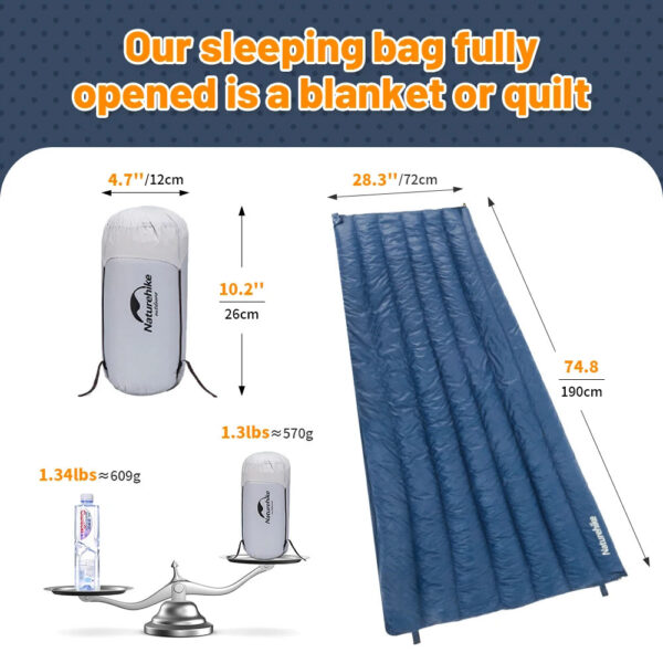 Naturehike Sleeping Bag CW295 Duck Down Sleeping Bag Ultralight Waterproof Winter Envelope Sleeping Bag Camping Sleeping Bag
