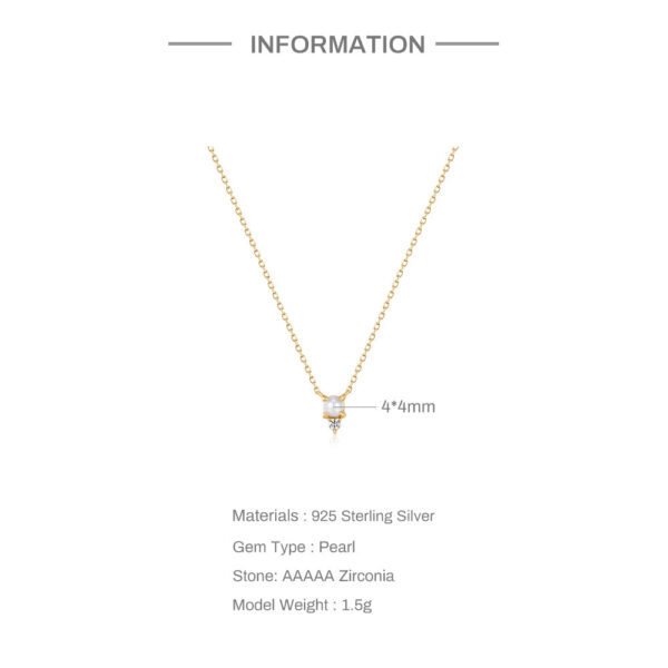 411e5f00fa2422dc ROXI Simple Pearl And Diamond Sterling Sier Women's Versatile Small Necklace Gift Personalized Jewelry