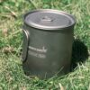 4145628e011900e7 Dawn Deer Titan-Backpacking-Herdsystem, Tasse/tragbarer Alkoholkocher/faltbarer Göffel -750 ml Camping-Kombi (Titan-Kombi-Set)