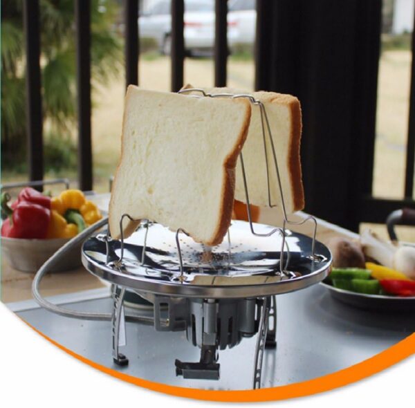 41468fc06e87d93b Portable Camping Toaster - Stainless Steel 4 Slice Camp Toaster for Campers, Hikers, Outdoor Enthusiasts, and Families,Ideal for Convenient Outdoor Cooking