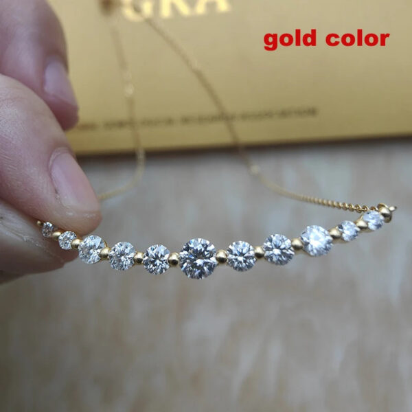 Smyoue Total 1.1ct All Moissanite Necklace for Women Sparkling Lab Diamond Pendant Jewelry 100% S Sterling Sier GRA