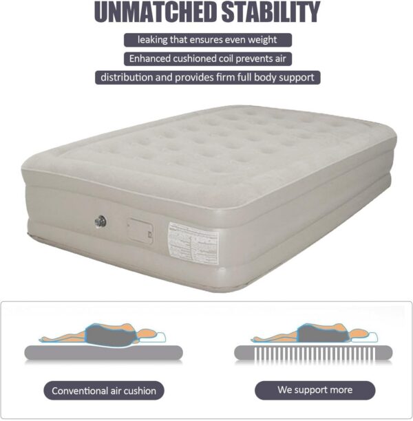 416cded71987fb8e Queen Size Inflatable Mattress | Inflatable Camp Mattress Pad,Queen Size Mattress, Comfort High Blow up Airbed for Home Travel, Picnic, Camping