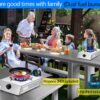 Propane Stove Single Burner Propane Stove 1 Burner 12000 BTU Dual Fuel Auto Ignition with CSA Converter / QCC1 LPG Hose for Emergency Outdoor Cooking