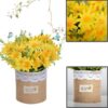 XONOR Artificial Flowers - Set of 4 Mini Fake Potted Silk Daisy Flowers for Home Decor Wedding Office Tabletop Decoration