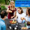 Single Burner Propane Stove with LPG CSA Hose 13000 BTU Single Propane Burner Smart Switch Protection for Children. Unique Body Integrated Design