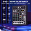 TKL 4 Channel 99 DSP Audio Mixer 48V Phantom Power USB Studio Sound Mixers Bluetooth DJ Console Mi for Karaok