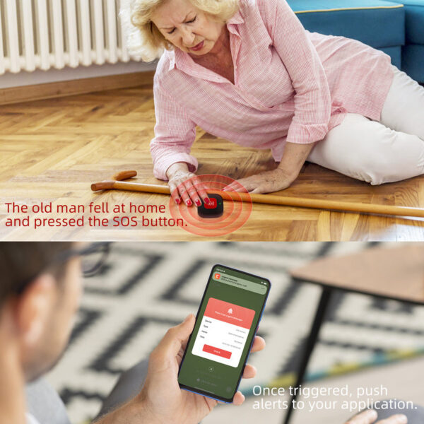 4190b6c89bbb6486 Tuya Smart WiFi Sos Panic Button Built-In Battery, Alarm For Elderly/Pregnant Women/Children Usb Charging APP Alart Notification