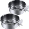 41993939fbf894fd PINVNBY Parrot Feeding Cups Birds Food Dish Stainless Steel Parrot Feeders Water Cage Bowls with Clamp Holder for Cockatiel Conure Budgies Parakeet Parrot Macaw Small Animal Chinchilla Pack of 2