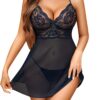 41ca426337830058 Avidlove Women Lingerie Lace Babydoll Strap Chemise Halter Teddy V Neck Sleepwear