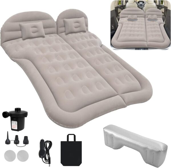 Auto Luftmatratze SUV Aufblasbare Matratze mit Pumpe MPV Air Bett Camping Auto Kissen Dickere Rücksitz Luftmatratze mit Zwei Kissen Für Camping Reisen Hinterhof Strand