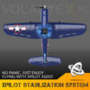 41dc4faab617564d New F4U Corsair RC Plane 2.4Ghz 4CH 400mm Wingspan One-Key Aerobatic RTF Remote Control Aircraft Toys Gifts for Children