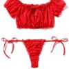 Avidlove Bra and Panty Ruffle Lingerie Set Mesh Babydoll Chemise