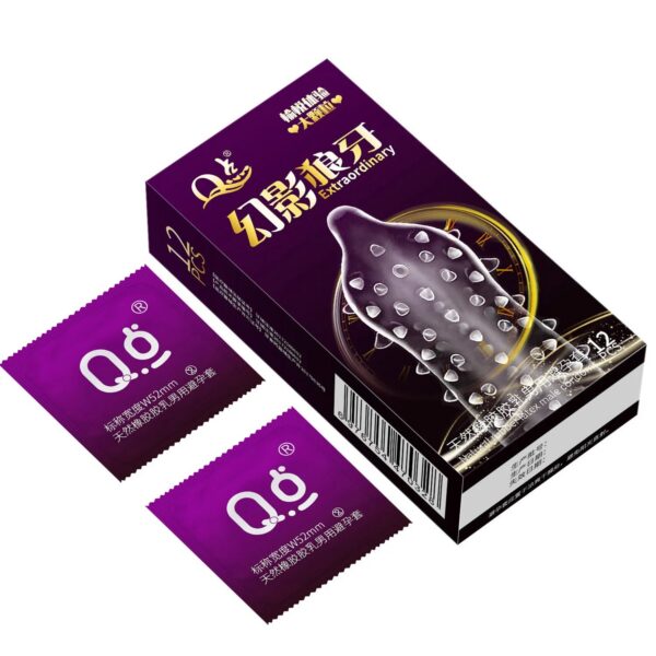 12pcs Large Pellet Condom Wolf's Teeth Barbed  Male Granular Stimulation Women Contraception Penis Sleeves Sex Products Adult