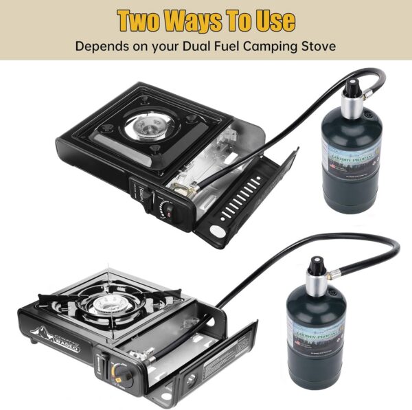WADEO Dual Fuel Camping Stove Replacement Hose, 3FT CGA600 & M16*1 Propane Regulator Hose for Portable Propane & Butane Camping Gas Stove