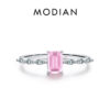 42106a04d2f048ae MODIAN Real 925 Sterling Silver Exquisite Sparkling Emerald Cut Pink Yellow Zirconia Ring For Women Wedding Luxury Fine Jewelry