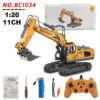 1:24 9CH RC Alloy Dump Truck Car Engineering Vehicle Forklift Heavy Excavator Remote Control Car Toys for Boys Children's Gifts