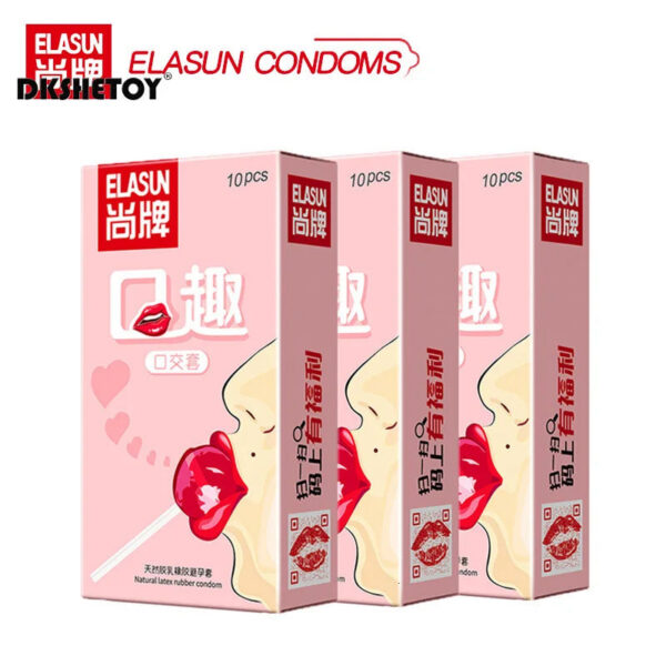 4235be9bedf23e1b Elasun 10/12pcs Oral Sex Condoms Flavored Designed Blowjob Adult Supplies Ultra Thin Condoms Fruit No Oil Sex Toys For Couples