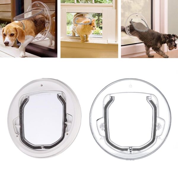 423a0160ac111717 Dog Cat Flap Security Door for Sliding Glass Doors Window Gate with 4 Ways Lock Kitten Kitty Puppy Doggie Pet Supplies