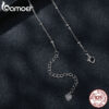 BAMOER Mini Waterdrop Moissanite Bezel Setting Lab Diamond for Women Sterling Sier Engagement Necklace