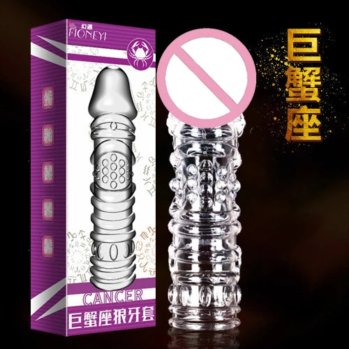 424fe6dfbc8b0e79 Spike Penis Sleeve Reusable Condoms Sex Toys for Men Delay Ejaculation Penis Sleeve Contraception Cock Ring Extender 남성전용기구