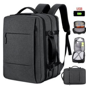Classic Travel Men Business School Expandable USB Bag Large Capacity Laptop Waterproof Fashion Backpack