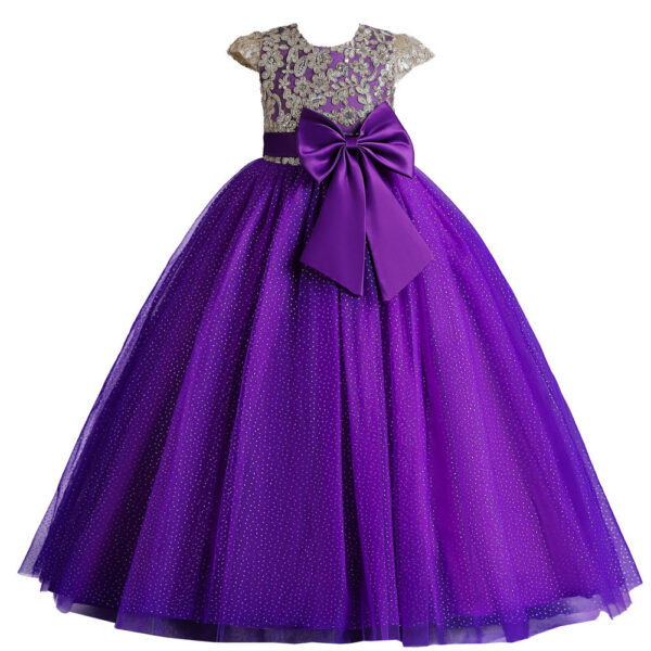 42553e59175c3a1c Christmas For Girls Children Costume Bow Kids Wedding Party Dresses Pageant Formal Evening Host piano performance Dress