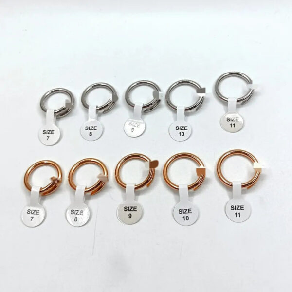 4259fea442240e02 Love rings for women diamond designer ring finger nail jewelry fashion classic titanium steel band gold sier rose color Size 5-10