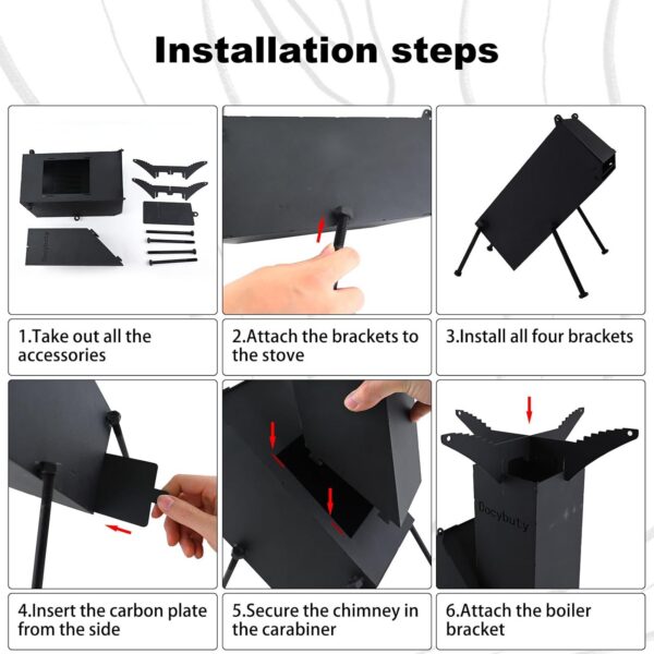 4291164af44d7e97 Rocket Stove Wood Burning Camp Stove Rocket Stove for Cooking Portable Wood Mini Burning Stove, Fire Camping Stove for Cooking backyard cooking Camping grill outdoor events BBQ Comes with storage bag