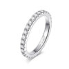Smyoue 0.9ct 2mm Moissanite Ring for Women Men Full Enternity Match Wedding Diamond Band 100% Solid Sier Stackable Rings