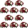 NUPTIO Flower Balls for Wedding Centerpieces - 2 Pcs 9.5 inch Diameter Fake Flower Ball Arrangement Bouquet Party Centerpieces for Tables - Dusty Blue Rose Bouquet Centerpiece Flowers for Table