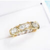 Infinity Eternity 14K Gold Lab Diamond Ring Sterling Sier Engagement Wedding Rings For Women Men Party Finger Band Gift