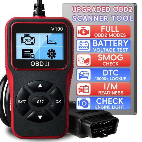 42ccfa49341eeef1 Car Code Reader, OBD2 Scanner Check Engine Light Fault Scanner CAN Battery Test Diagnostic Scan Tool