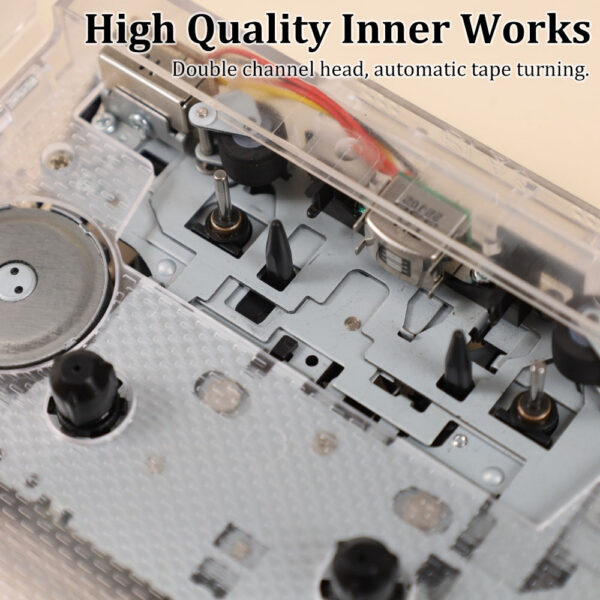 42dedb0b7beb0505 HIFI Sound Retro Nostalgia Bluetooth5.0 tape player Transparent PlayerDual Track Can Automatically Flip Tape